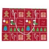 Rode kerstpatronen Grote cadeautas (Achterkant)