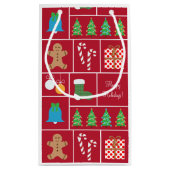 Rode kerstpatronen kleine cadeautas (Achterkant)