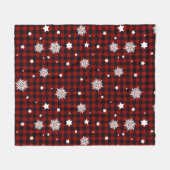 Rode Kerstpatroon fleece deken (Voorkant (Horizontaal))