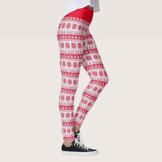 Rode Kerstpatroon Leggings (Rechts)