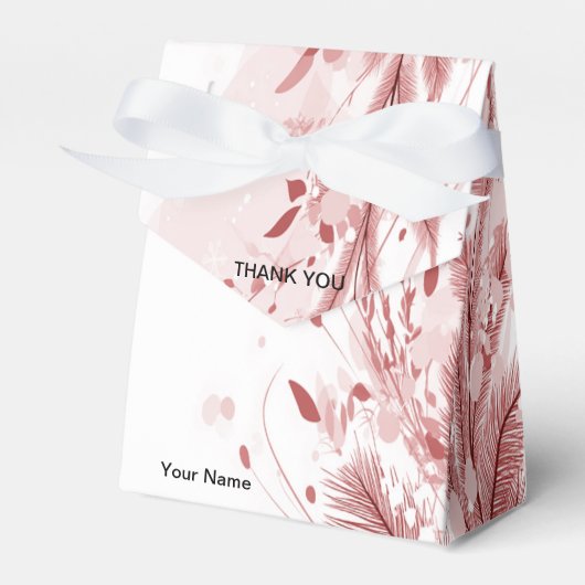 Rode Kerstpijnboom Sneeuw Decoratie Mooi Bedankdoosjes (Voorkant Zijde)