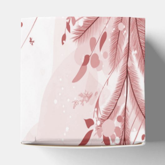 Rode Kerstpijnboom Sneeuw Decoratie Mooi Bedankdoosjes (Bovenkant)