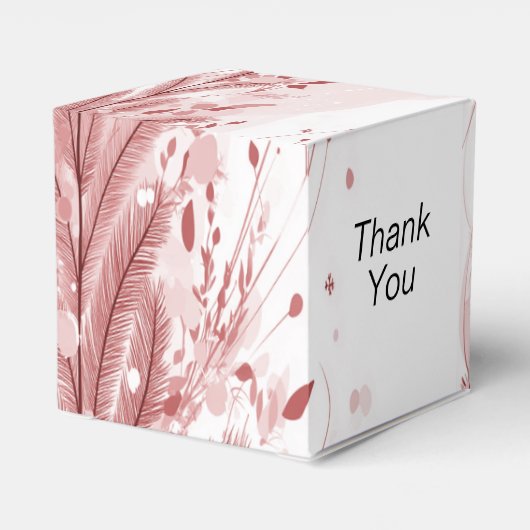 Rode Kerstpijnboom Sneeuw Decoratie Mooi Bedankdoosjes (Achterkant)