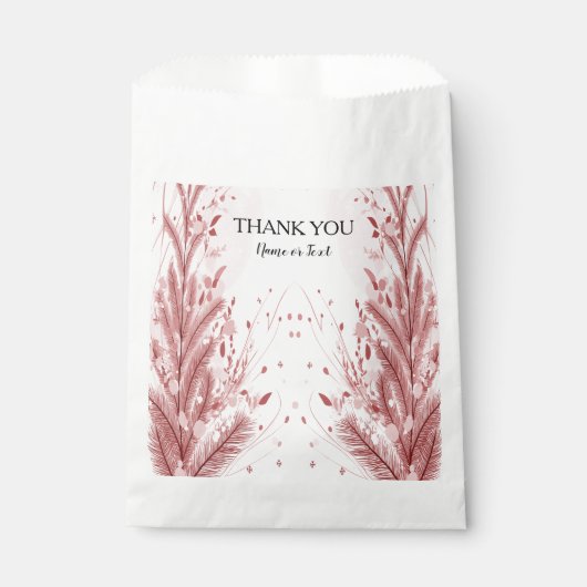 Rode Kerstpijnboom Sneeuw Decoratie Mooi Bedankzakje (Voorkant)