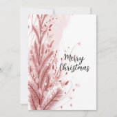 Rode Kerstpijnboom Sneeuw Decoratie Mooi Feestdagenkaart (Voorkant)