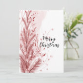 Rode Kerstpijnboom Sneeuw Decoratie Mooi Feestdagenkaart (Staand voorkant)