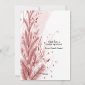 Rode Kerstpijnboom Sneeuw Decoratie Mooi Feestdagenkaart (Achterkant)