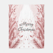 Rode Kerstpijnboom Sneeuw Decoratie Mooi Fleece Deken (Voorkant)