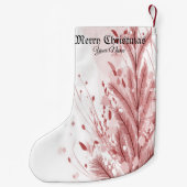 Rode Kerstpijnboom Sneeuw Decoratie Mooi Kleine Kerstsok (Achterkant)