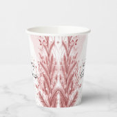 Rode Kerstpijnboom Sneeuw Decoratie Mooi Papieren Bekers (Links)