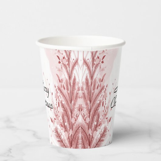 Rode Kerstpijnboom Sneeuw Decoratie Mooi Papieren Bekers (Rechts)