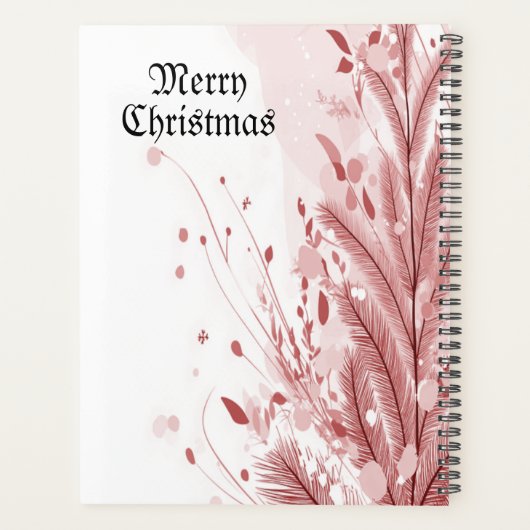 Rode Kerstpijnboom Sneeuw Decoratie Mooi Planner (Achterkant)