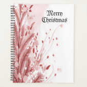 Rode Kerstpijnboom Sneeuw Decoratie Mooi Planner (Voorkant)