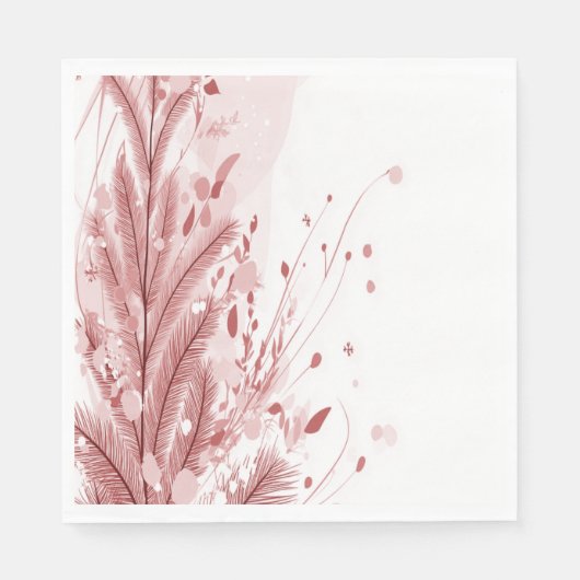 Rode Kerstpijnboom Sneeuw Decoratie Mooi Servet (Voorkant)