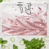 Rode Kerstpijnboom Sneeuw Decoratie Mooi Theedoek (Gevouwen)