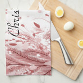 Rode Kerstpijnboom Sneeuw Decoratie Mooi Theedoek (Quarter Fold)