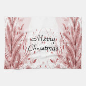 Rode Kerstpijnboom Sneeuw Decoratie Mooi Theedoek (Horizontaal)