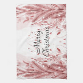 Rode Kerstpijnboom Sneeuw Decoratie Mooi Theedoek (Verticaal)