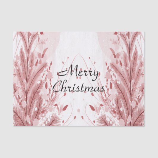 Rode Kerstpijnboom Sneeuw Decoratie Mooi Tissuepapier (Voorkant)