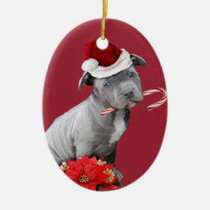 Rode kerstpup-sierbloem keramisch ornament