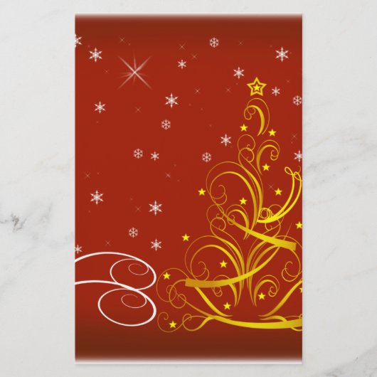 Rode kerstscène briefpapier (Voorkant)
