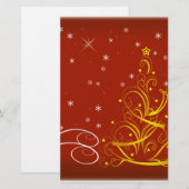 Rode kerstscène briefpapier (Voorkant / Achterkant)