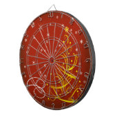 Rode kerstscène dartbord (Voorkant Rechts)