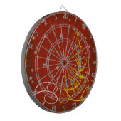 Rode kerstscène dartbord (Voorkant Links)
