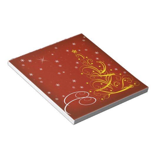 Rode kerstscène notitieblok (Schuin)