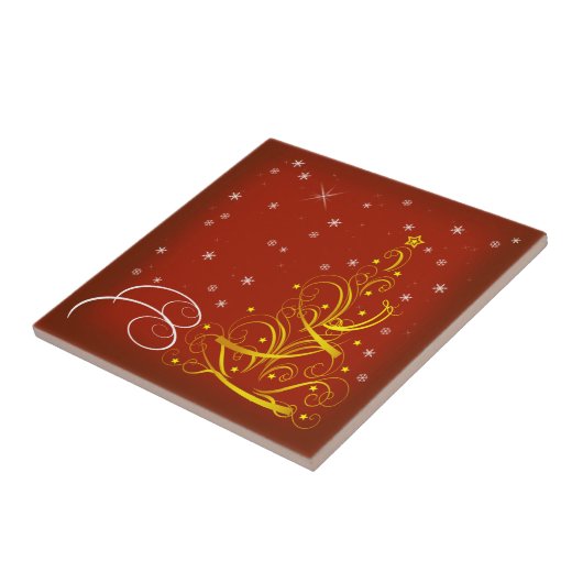 Rode kerstscène tegeltje (Zijkant)