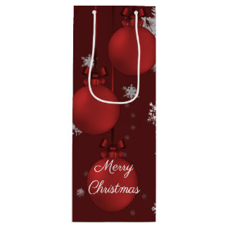 Rode kerstsieraden Wine Gift Bag Wijn Cadeautas