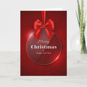 Rode kerstsierbeker, gevouwen fotokaart kaart