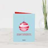 Rode kerstsierblauwe kaart (Achterkant)