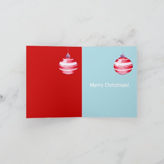 Rode kerstsierblauwe kaart (Binnen)