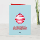 Rode kerstsierblauwe kaart (Achterkant)