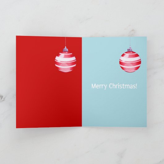 Rode kerstsierblauwe kaart (Binnen)