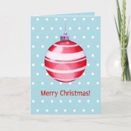 Rode kerstsierblauwe kaart