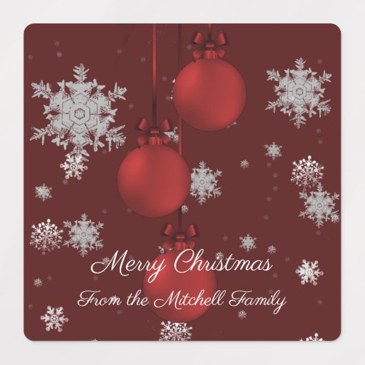 Rode kerstsierlabels labels (Design 2)