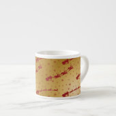 Rode kerstslee op goud espresso kop (Voorkant rechts)