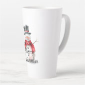 Rode Kerstsneeuwman Latte Mok (Rechterhoek)