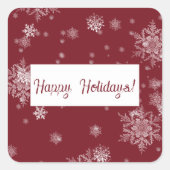 Rode Kerstsneeuwvlokken Sticker (Voorkant)