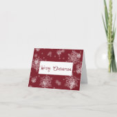 Rode Kerstsneeuwvlokken Wenskaart Kaart (Voorkant)