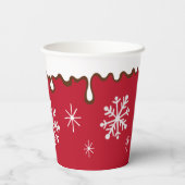 Rode kerstsnoepjes Drink Koffiebekers Papieren Bekers (Achterkant)