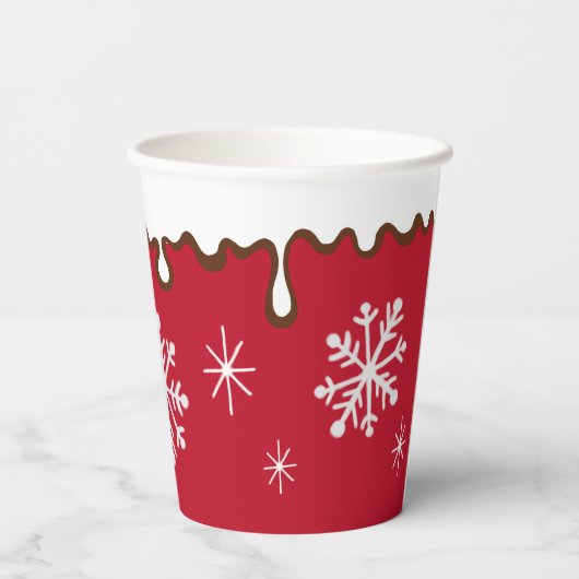 Rode kerstsnoepjes Drink Koffiebekers Papieren Bekers (Achterkant)