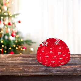 Rode kerstsnowflakes en sterflespatroon