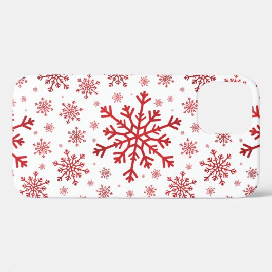  rode kerstsnowflakes op winterwit Case-Mate iPhone case (Achterkant (horizontaal))