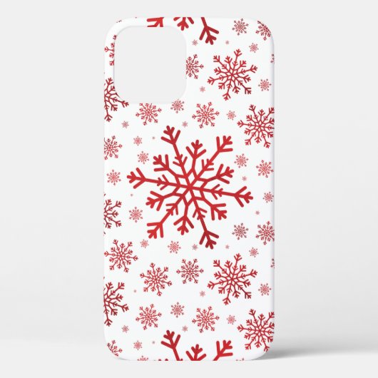  rode kerstsnowflakes op winterwit Case-Mate iPhone case (Achterkant)