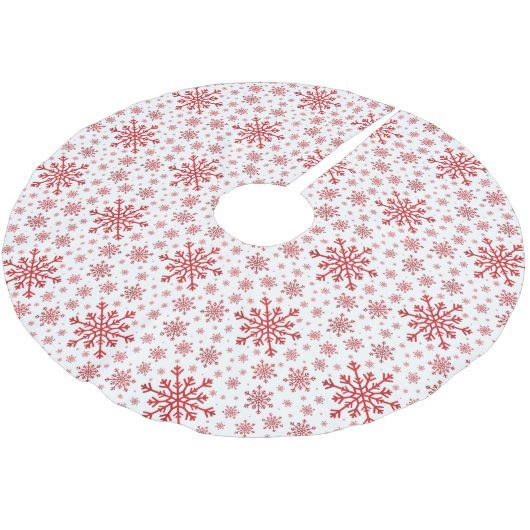  rode kerstsnowflakes op winterwit kerstboom rok (Gekanteld)