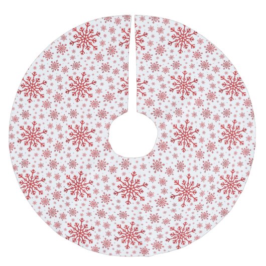 rode kerstsnowflakes op winterwit kerstboom rok (Voorkant)