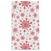  rode kerstsnowflakes op winterwit klein cadeauzakje (Achterkant)